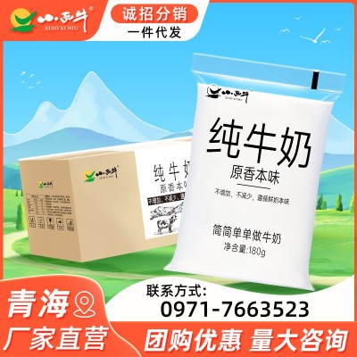 小西牛 青海原生纯牛奶小白袋牛奶透明枕网红奶新鲜日期180g*16袋