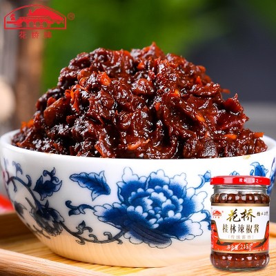 花桥桂林辣椒酱传统酱香下饭酱215g瓶装炒菜拌饭辣椒酱厂家批发