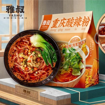 雅叔正宗重庆酸辣粉袋装粉丝红油批发整箱米线速食厂家酸辣