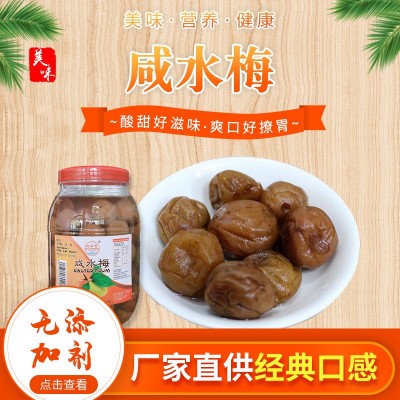 广东汕头咸水梅软糯酸咸可口烹饪调味腌渍盐水梅无添加桶装咸水梅