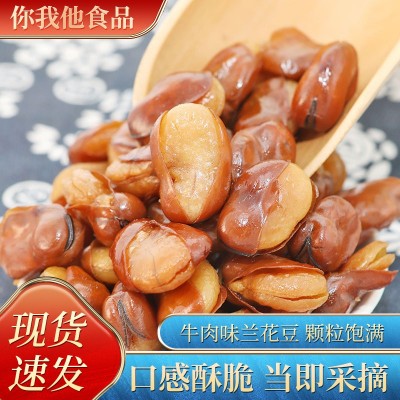 厂家供应办公小零食户外露营牛肉味兰花豆蚕豆20斤/箱批发五香