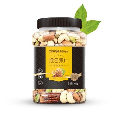 鲜记混合果仁900g腰果仁巴坦木仁核桃仁碧根果仁混合装休闲零食