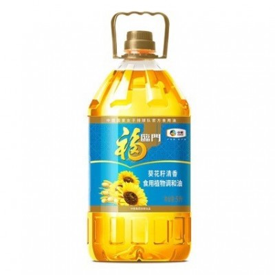 福临门 食用油 葵花籽清香食用植物调和油5L 中粮出品桶装厨房